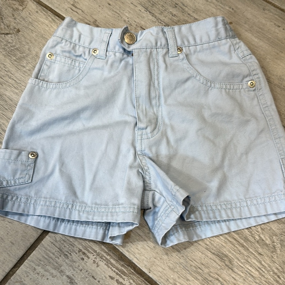 Girls Arizona Baby Blue Denim Button Fly Shorts Size 5